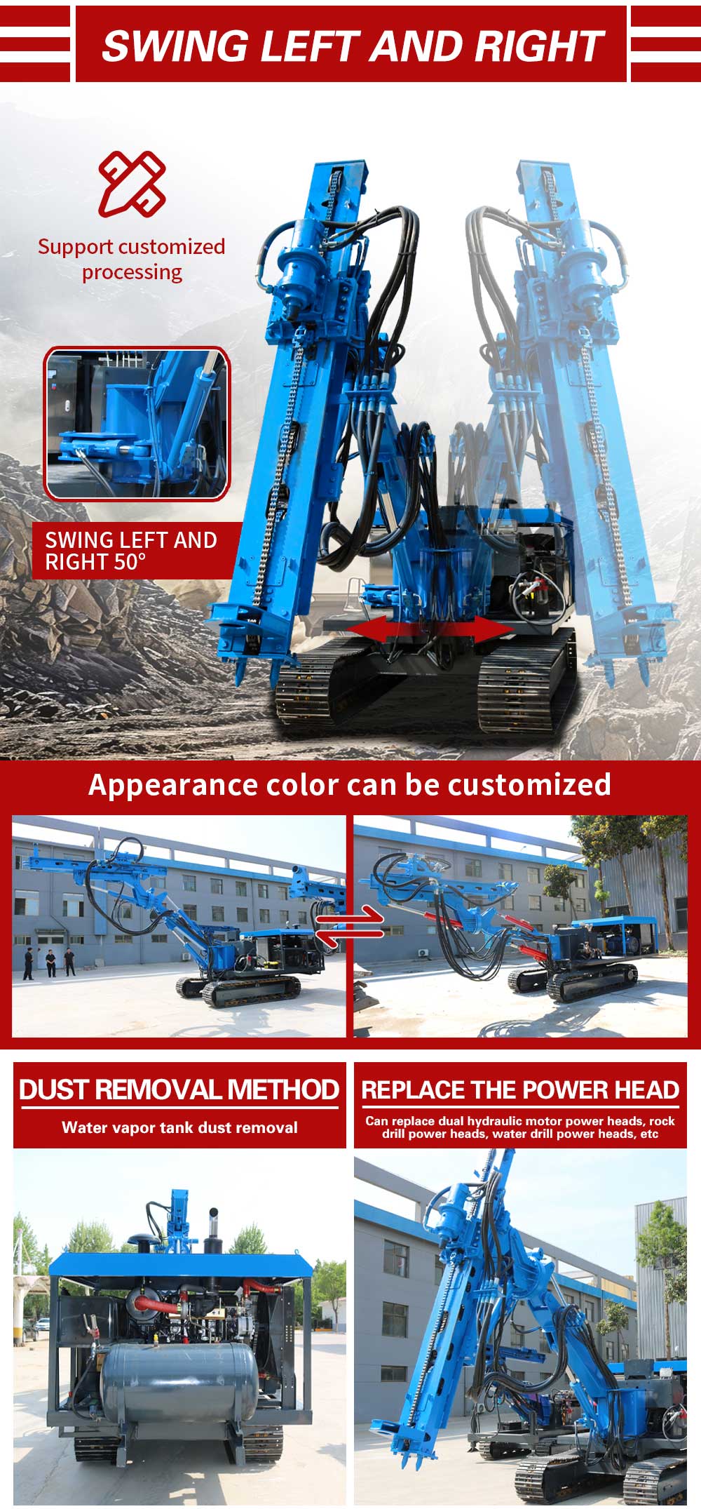 Machine de forage de roche pour le dynamitage